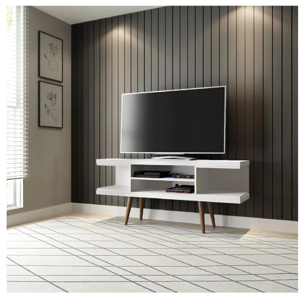 Mesa de TV Contemporánea 50"" TU MESITA Marvin Melamina 18mm color Blanco