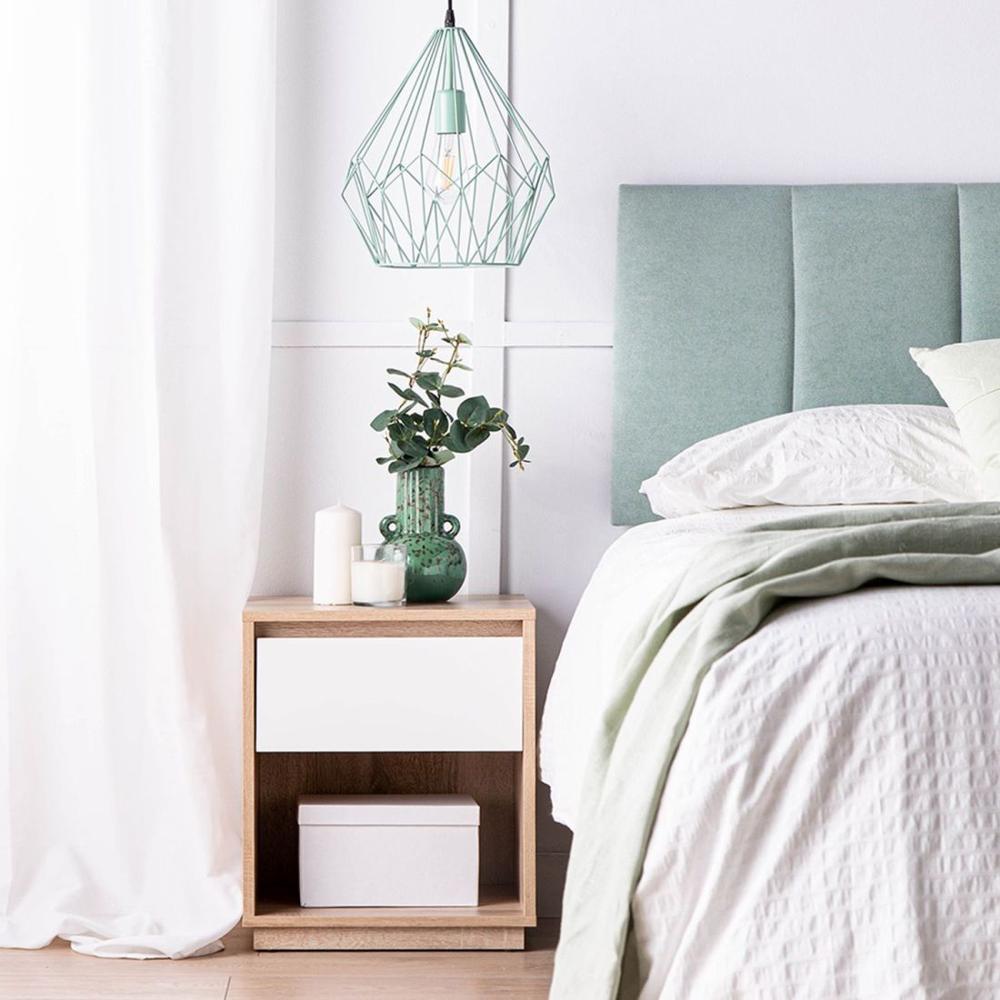 Mesa de Noche Velador Dibu TU MESITA Melamina 18mm 1 puerta color Duna/Blanco