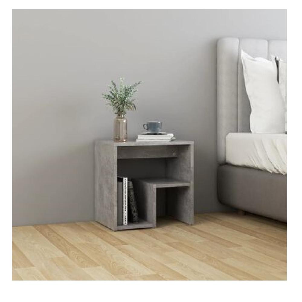 Mesita de Noche Thiago TU MESITA Melamina 18mm color Gris