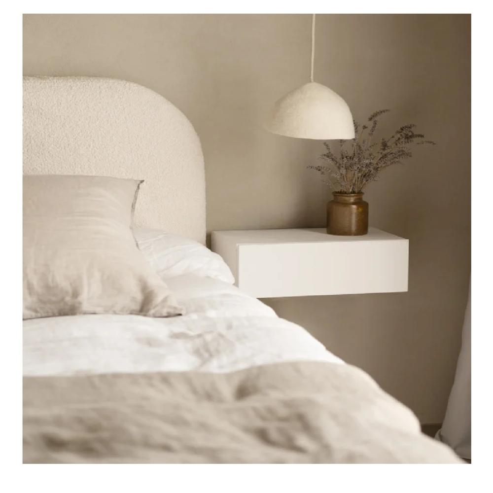 Velador Rústico Panda TU MESITA Flotante 1 cajón melamina 18mm color Blanco