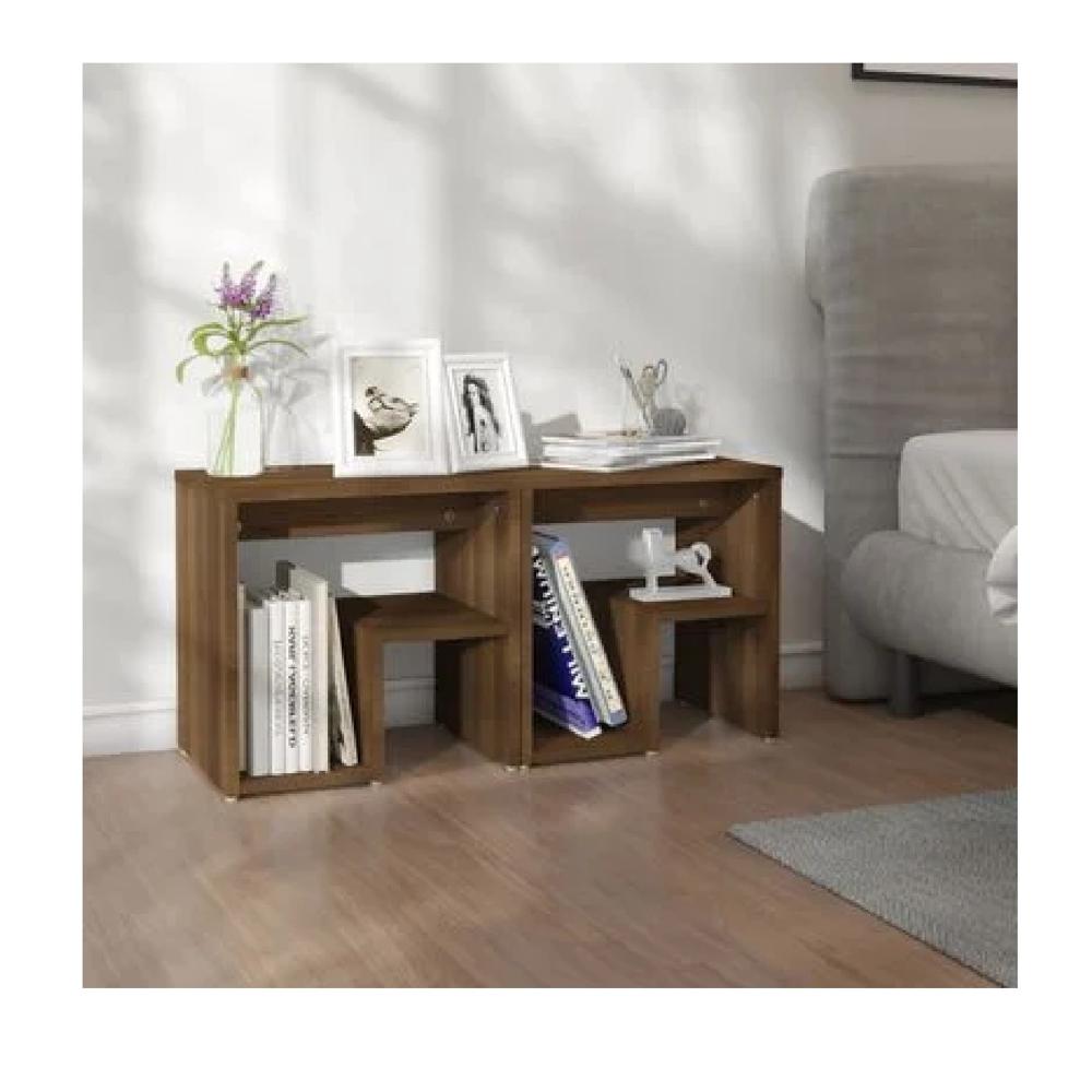 Mesita de Noche Thiago TU MESITA Melamina 18mm color Marrón