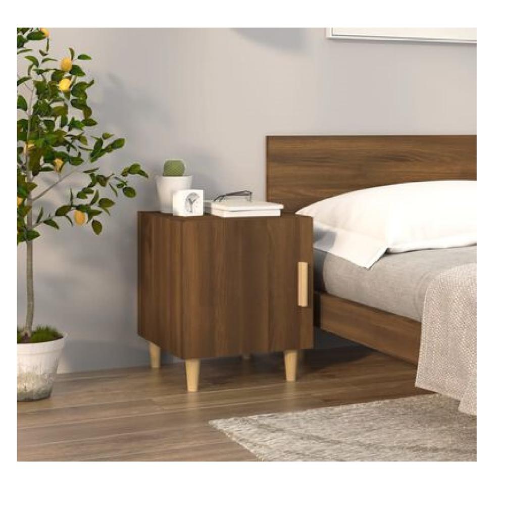 Velador Mesa de Noche Malibú TU MESITA color Marrón 1 puerta melamina 18mm