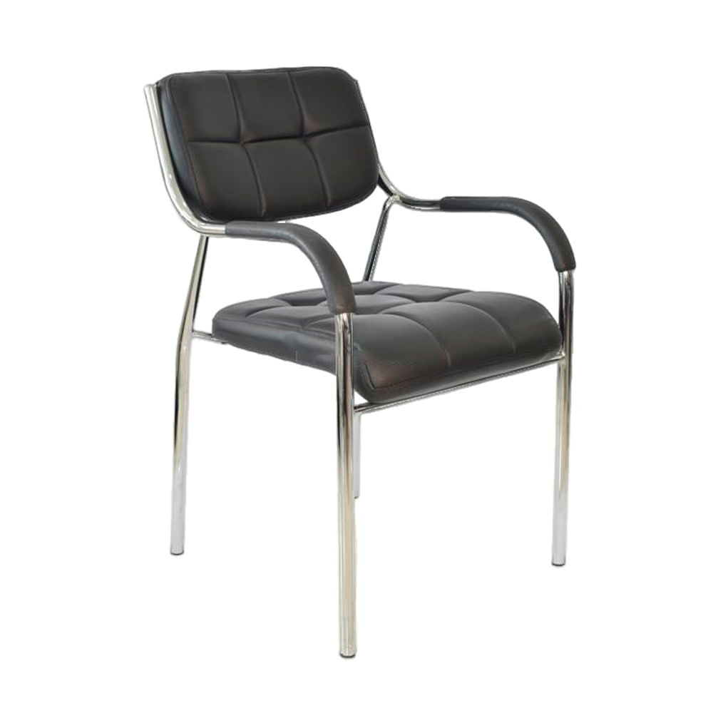 Silla de Visita Fija Soft Acolchado Negro Ofideas