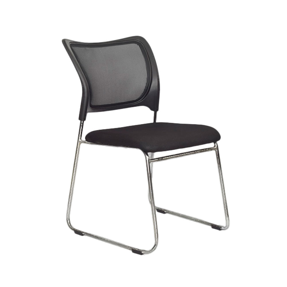 Silla de Visita Fija Iso Malla Negro Ofideas