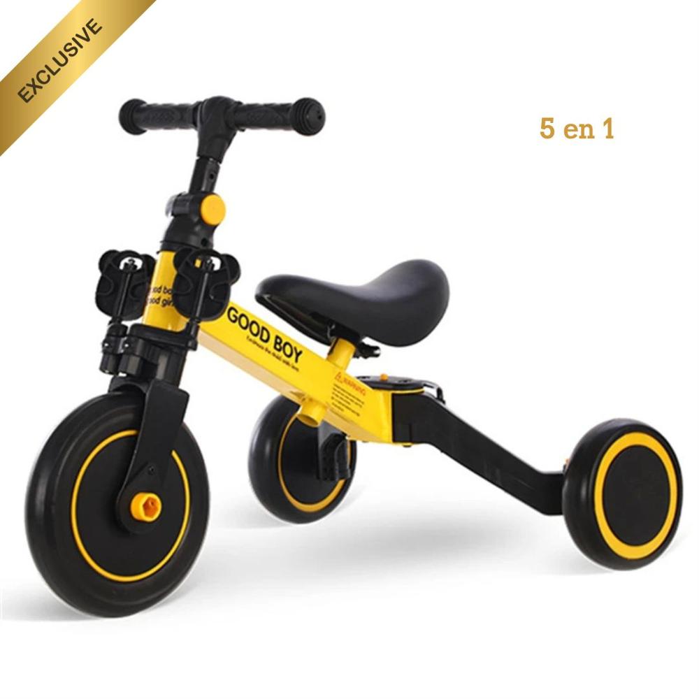 Bicicleta Triciclo 5 en 1 plegable para Niños color amarillo