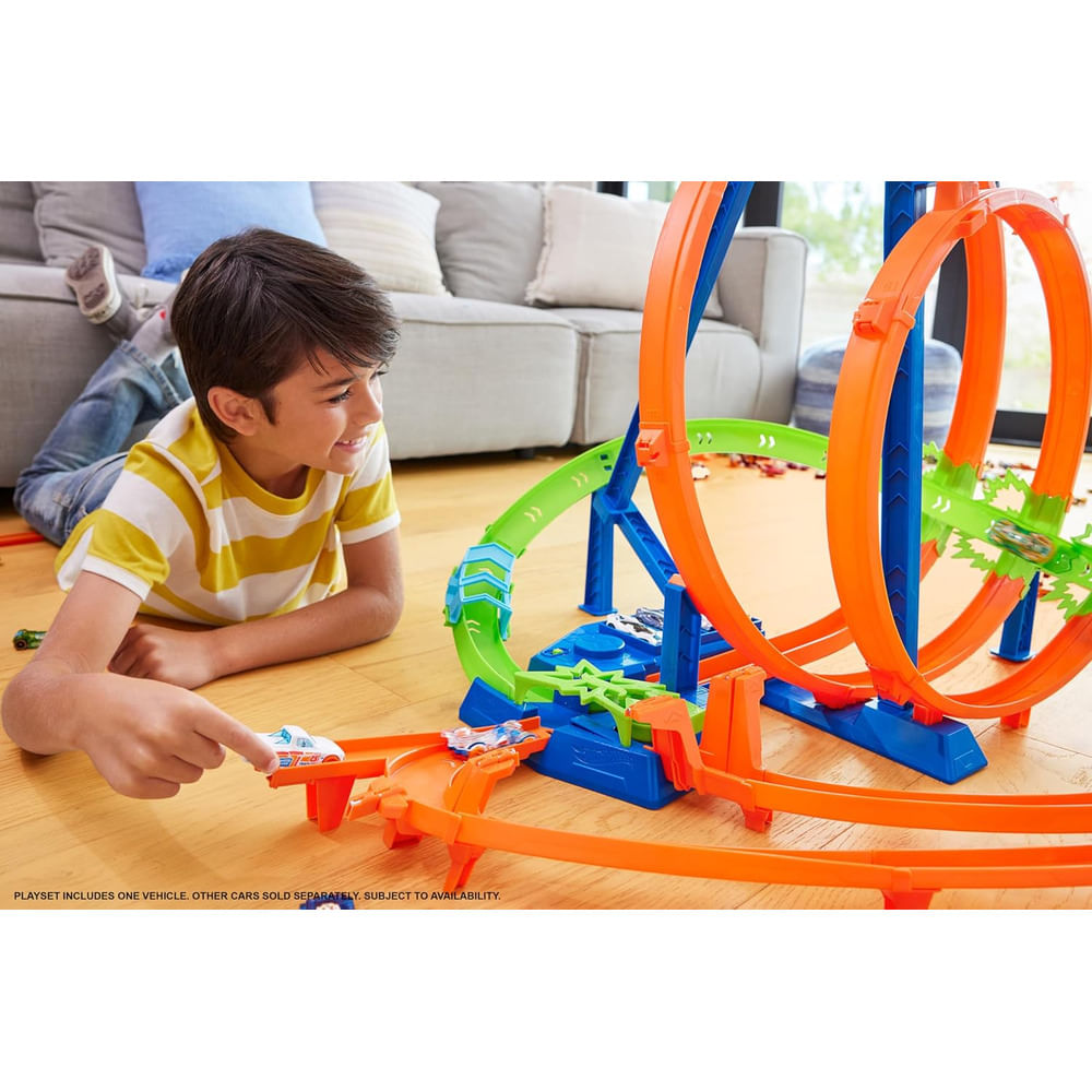 Hot Wheels Pista De Coches Spin Storm Con Lanzadores Y