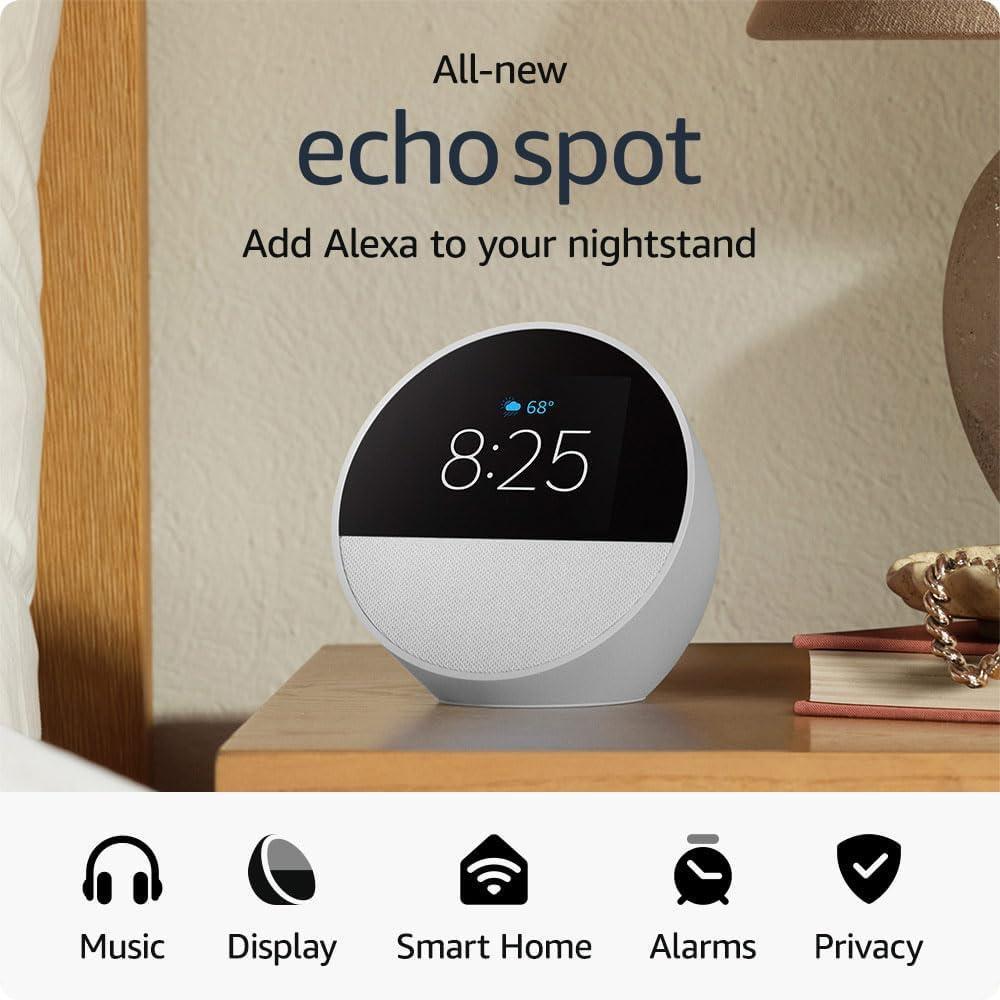 Despertador Inteligente Amazon Echo Spot modelo 2024 Sonido Vibrante