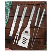 Set Parrillero BBQ Premium acero inoxidable x 4 pzas + maletin