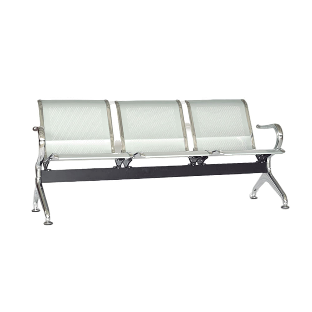 Banqueta de Espera - Tandem Aeropuerto Sin Tapiz 3 Asientos Color blanco Ofideas