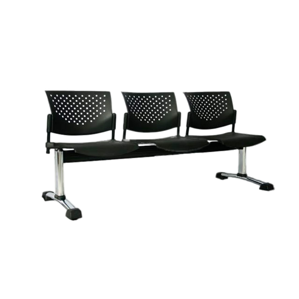 Banqueta de Espera - Tandem Butterfly 3 Asientos Color Negro Ofideas