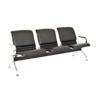 Banqueta de Espera - Tandem Aeropuerto Full Tapiz 3 Asientos Color Negro Ofideas