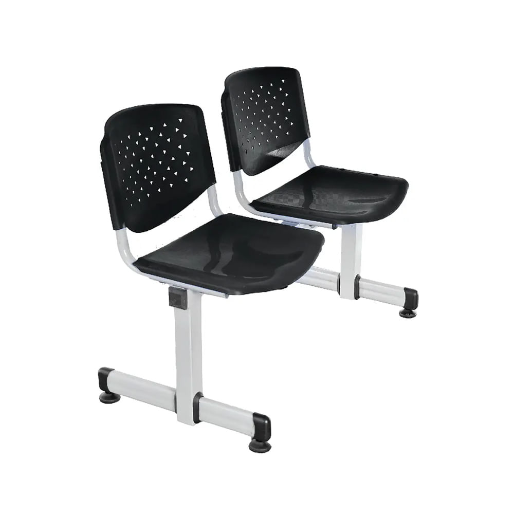 Banqueta de Espera - Tandem Prisma 2 Asientos Color Negro Ofideas