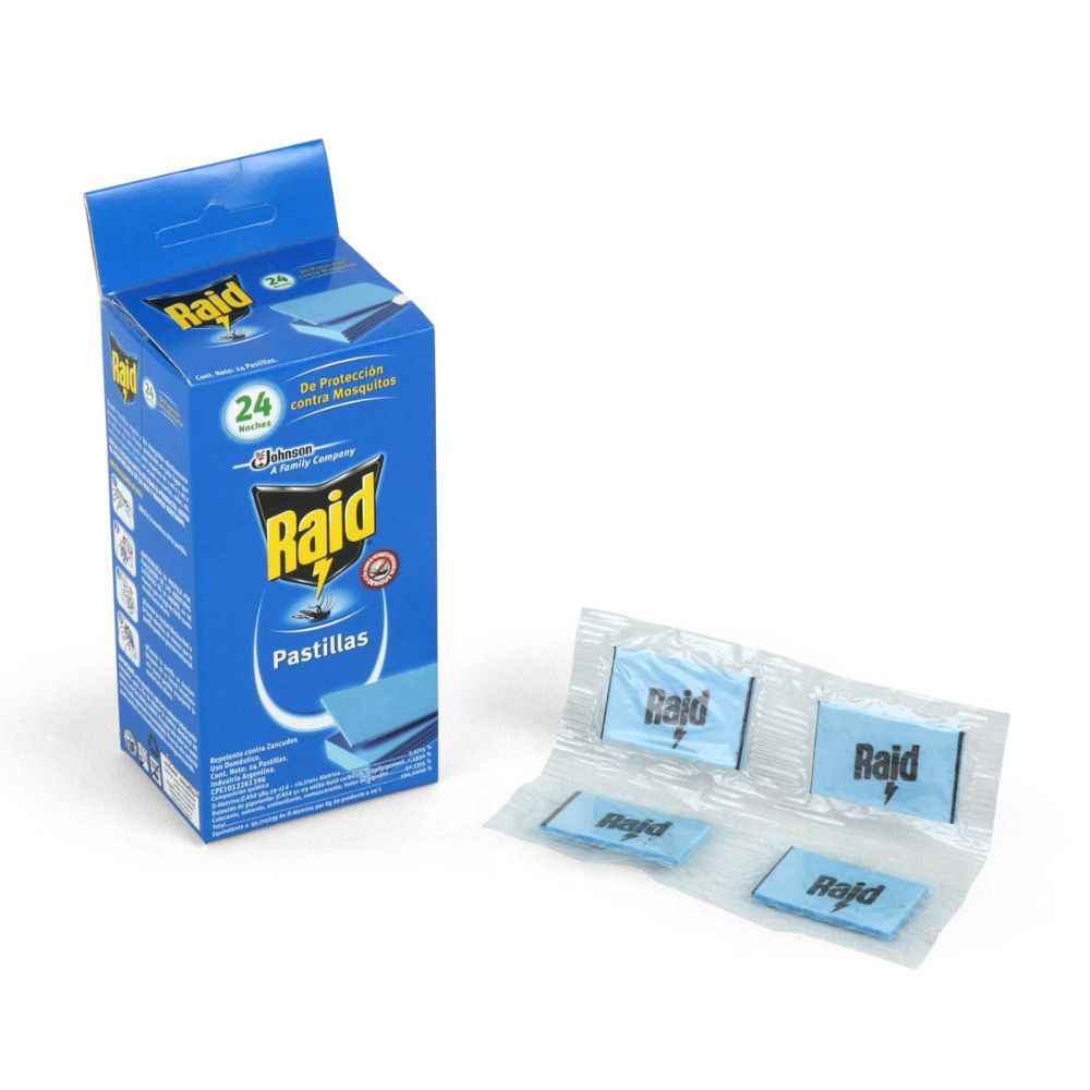Pastillas Repelentes Raid Laminadas x24 Unidades