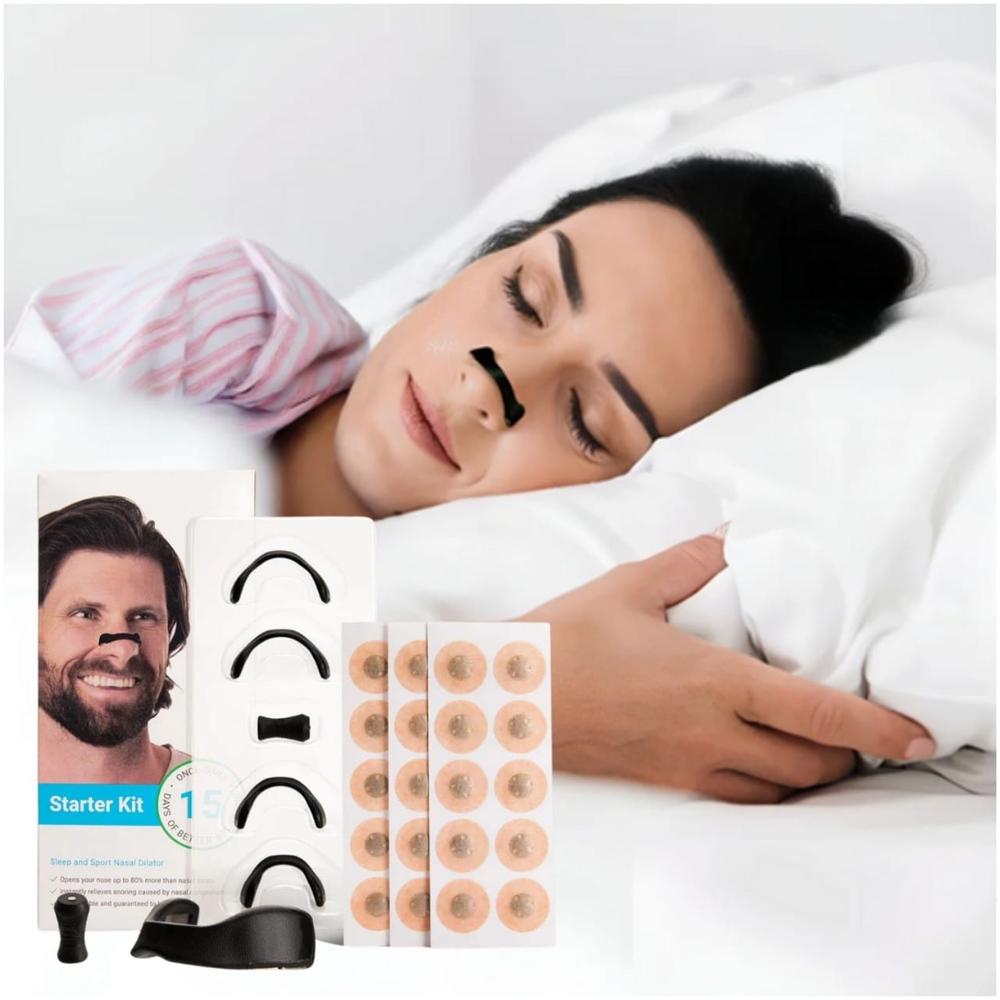 Tiras Nasales Magnética Anti Ronquido Alivia la Congestión Nasal Mejora el Sueño 30 Parches