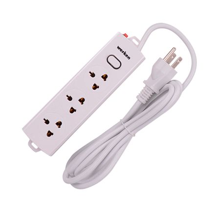 Extensión 3 tomas Univ Tierra 2 m Werken Extensión 3 tomas Univ Tierra 2 m Werken