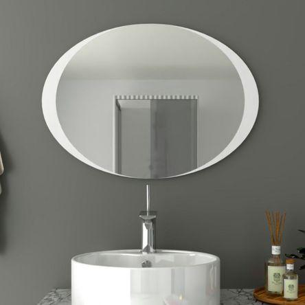 Espejo de Baño Varese Sandblasting Ovalado 70x50cm Tuhome Espejo de Baño Varese Sandblasting Ovalado 70x50cm Tuhome