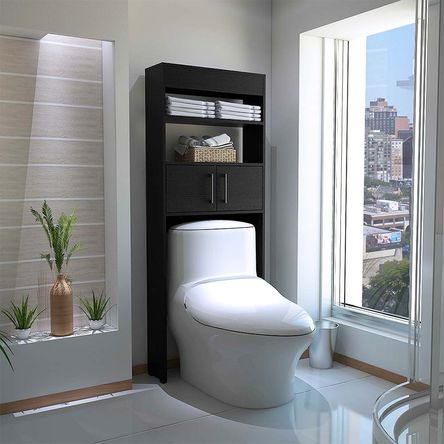 Organizador de Baño Madrid Wengue Tuhome Melamina Negro Organizador de Baño Madrid Wengue Tuhome Melamina Negro