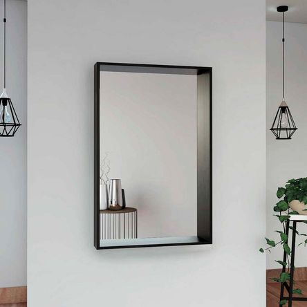 Espejo Decorativo Trento 70x100cm Melamina Negro Tuhome Espejo Decorativo Trento 70x100cm Melamina Negro Tuhome