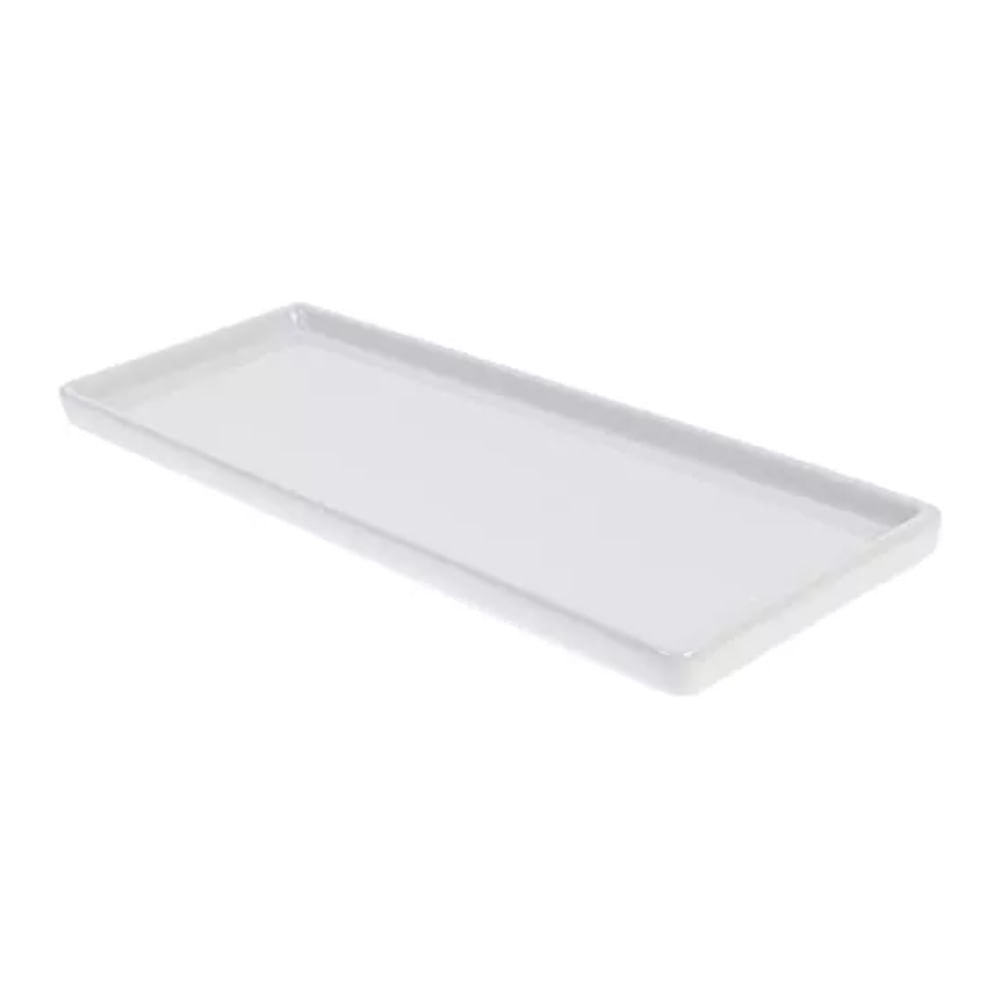 Plato Rectangular de Cerámica Blanco de 24cm