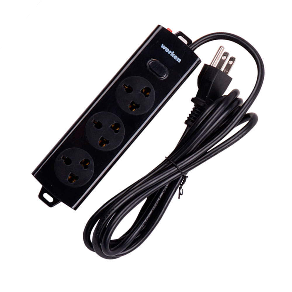 Extensión 3 tomas Universal Tierra 2m Werken