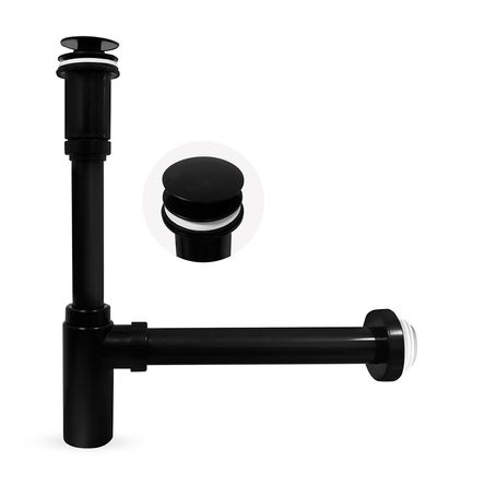 Trampa para Lavatorio Metusa Minimalista con Desague Push Black Trampa para Lavatorio Metusa Minimalista con Desague Push Black