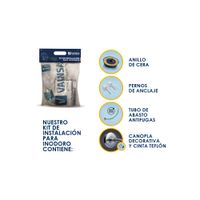 Kit de Instalación Premium para Inodoro Vainsa Gris de Acero Inoxidable/Plástico