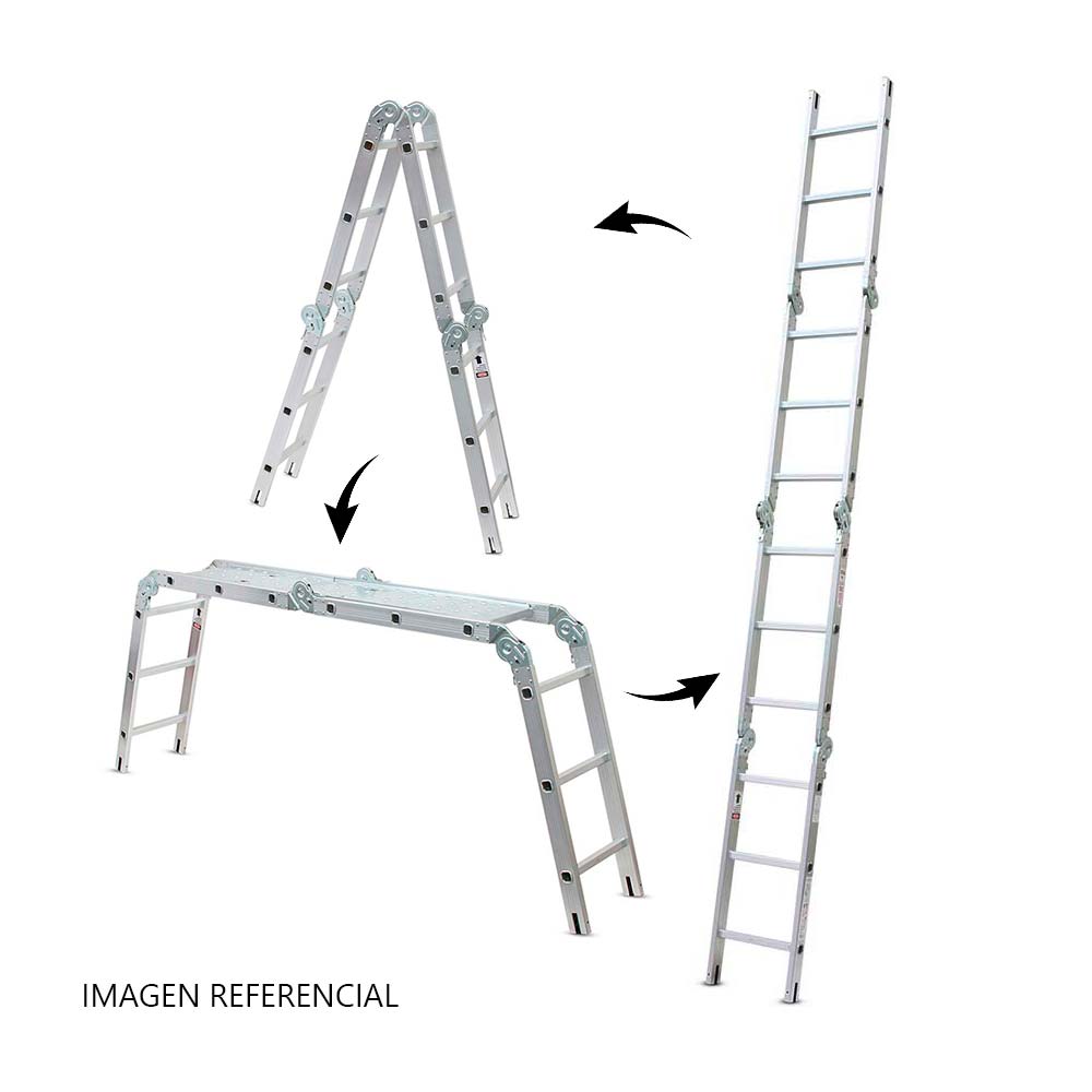 Escalera Multiposición con plataforma 12 pasos Werken Escalera Multiposición con plataforma 12 pasos Werken