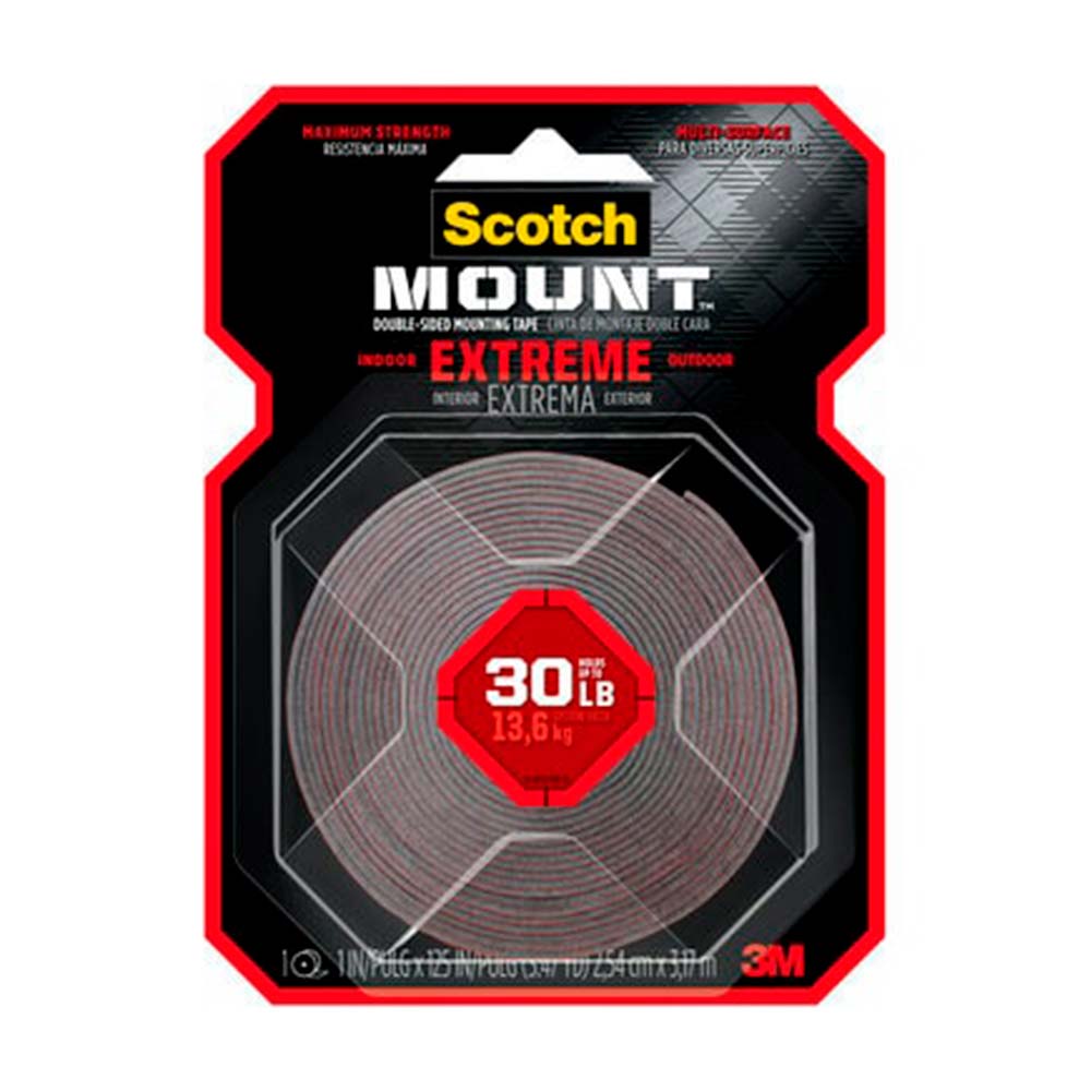 Cinta de Doble Contacto 3M Extrema 3.17 m Acrílica Negro 25.4mmx3.17mm Cinta de Doble Contacto 3M Extrema 3.17 m Acrílica Negro 25.4mmx3.17mm