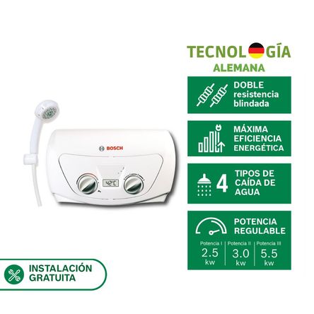 Rapiducha Eléctrica Bosch Essential 5.5kw Blanco con Panel LCD Rapiducha Eléctrica Bosch Essential 5.5kw Blanco con Panel LCD