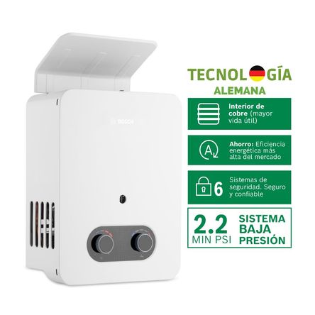 Terma a Gas Bosch GLP Vital 5.5L Baja Presión Terma a Gas Bosch GLP Vital 5.5L Baja Presión