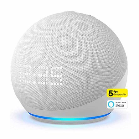 Parlante inteligente Echo Dot 5 Reloj Amazon