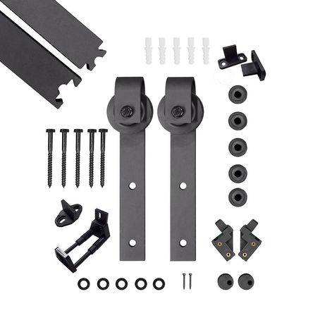 Sistema Corredera de Puerta Granero Ducasse en Acero Negro Sistema Corredera de Puerta Granero Ducasse en Acero Negro