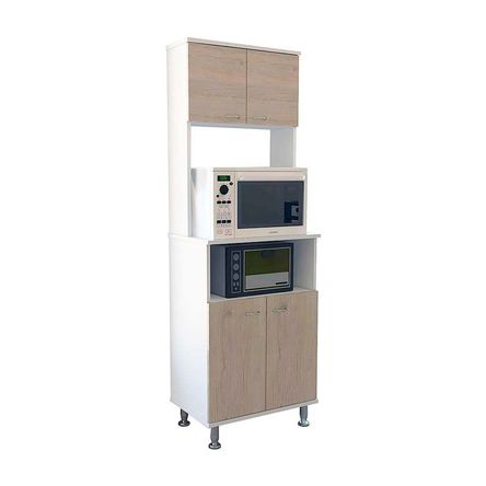 Mueble Alacena de Cocina Kitchen 54cm Melamina Blanco/Rovere Tuhome Mueble Alacena de Cocina Kitchen 54cm Melamina Blanco/Rovere Tuhome
