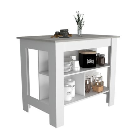 Mueble Isla de Cocina Cala Melamina Blanco/Ibiza Tuhome Mueble Isla de Cocina Cala Melamina Blanco/Ibiza Tuhome