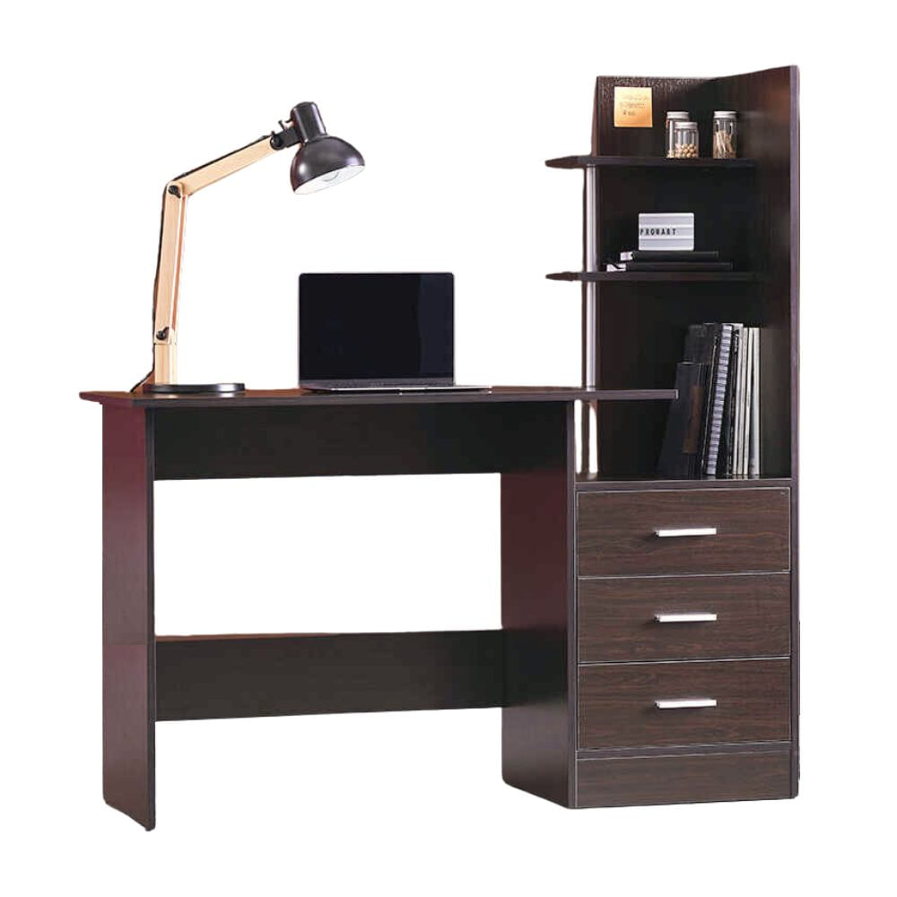 Escritorio Estante Rabat Nogal Oscuro 126cm Escritorio Estante Rabat Nogal Oscuro 126cm