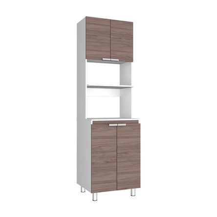 Mueble para Microondas Fendi - Blanco Marquez / Castaño Tuhome
