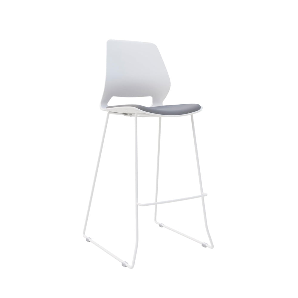 Silla Para Bar Fija Marly Reposapies Tapiz Gris Ofideas