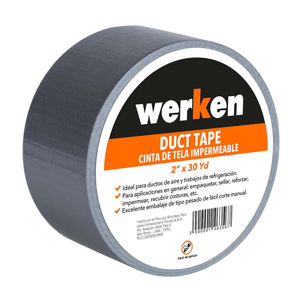 Cinta Duct Tape Werken 2"" x 30 Yds