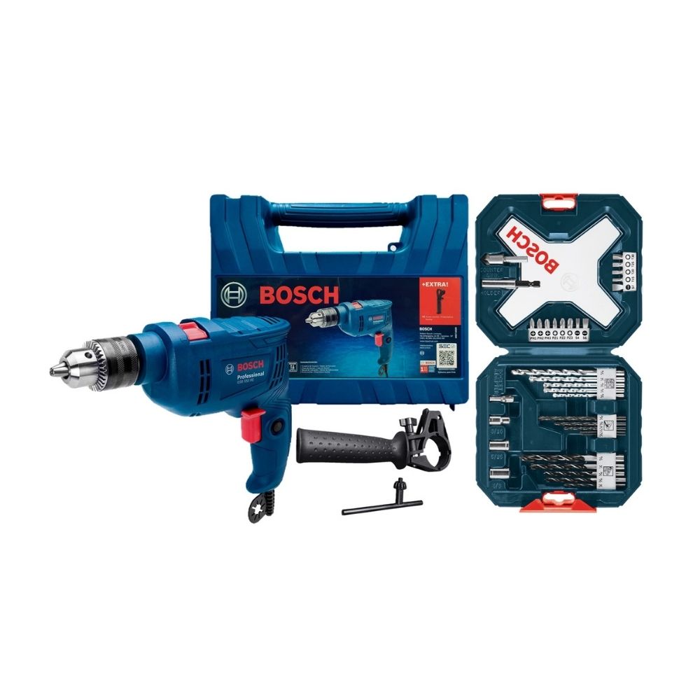 Taladro percutor GSB 550 + Xline 34 piezas Bosch