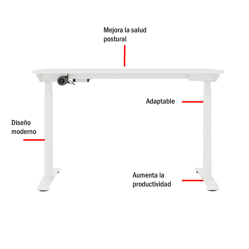 Escritorio con Altura Ajustable Electrico Display Negro UP Ofideas