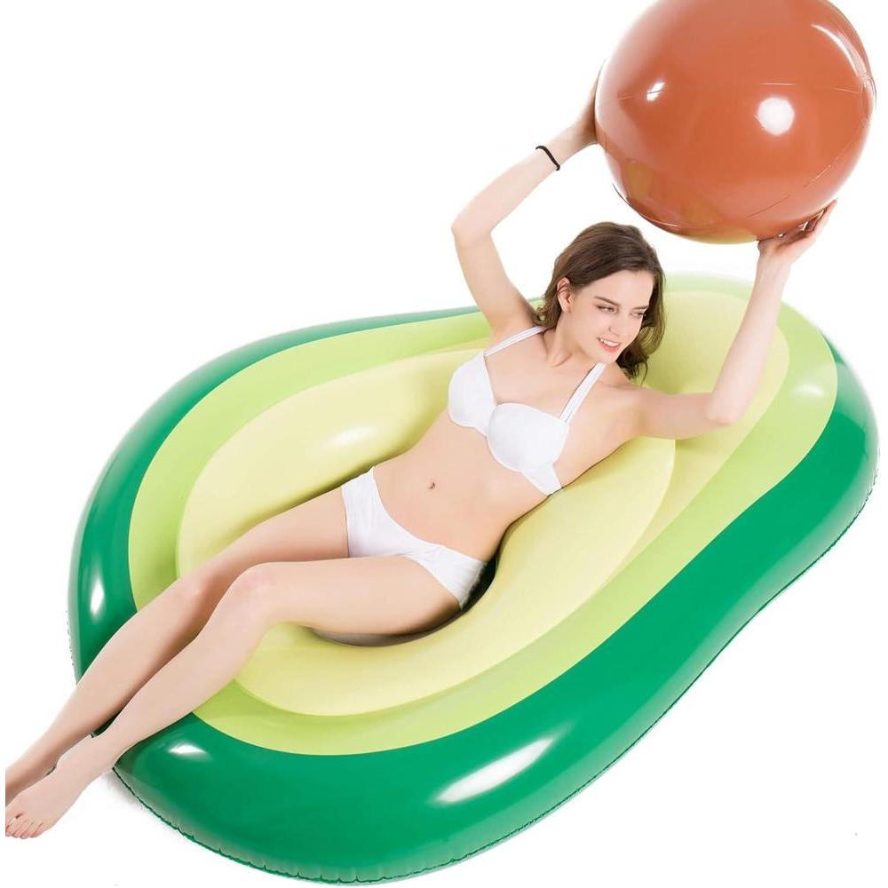 Jasonwell - Flotador aguacate con pelota para piscina y playa