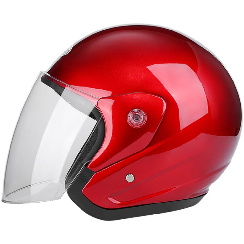 Almohadillas Desmontables Motocicleta Casco Suaves y Cómodas Moto Turismo Aviador Cascos NM-218 Rojo