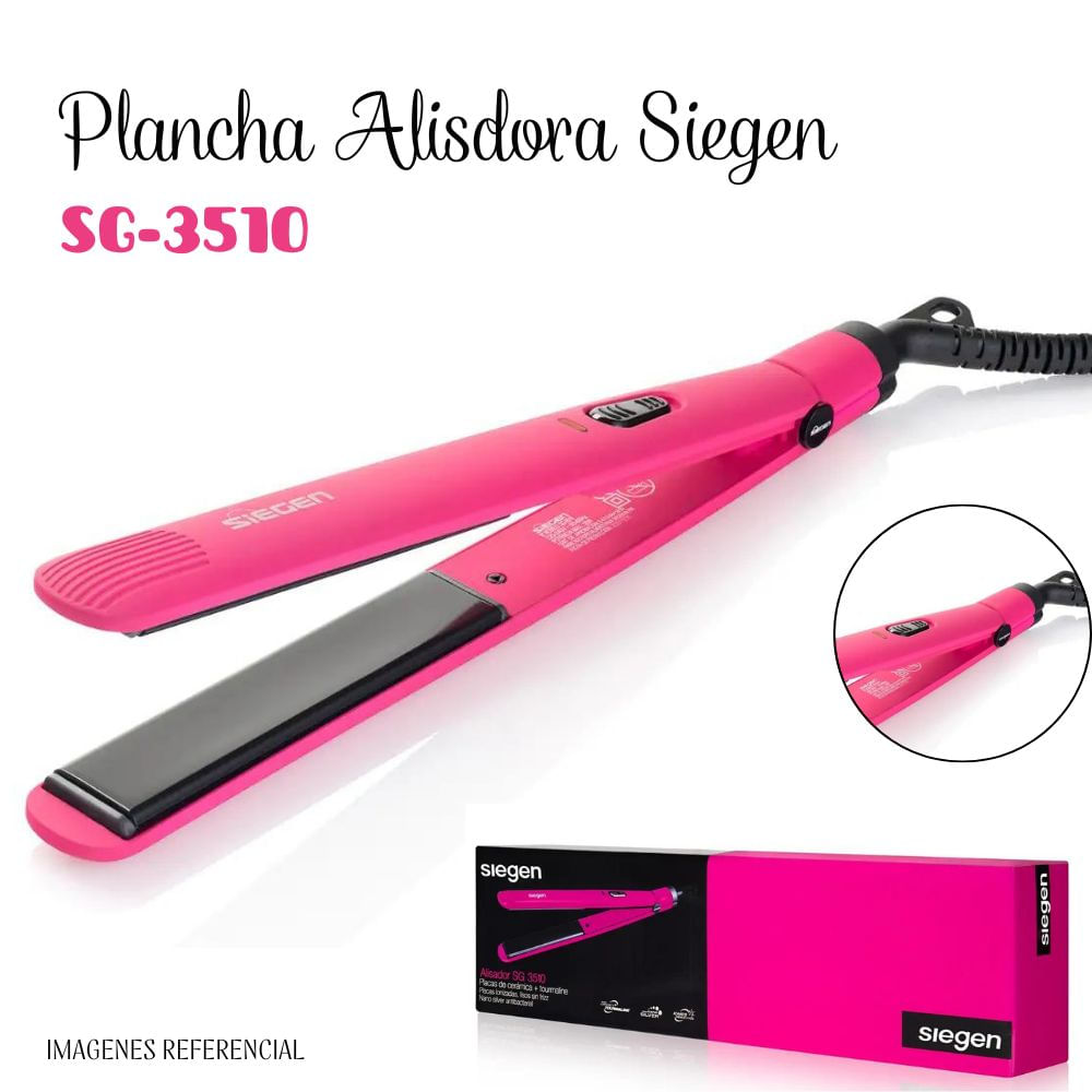 Plancha Alisadora de Cabello Siegen Rosada SG- 3510