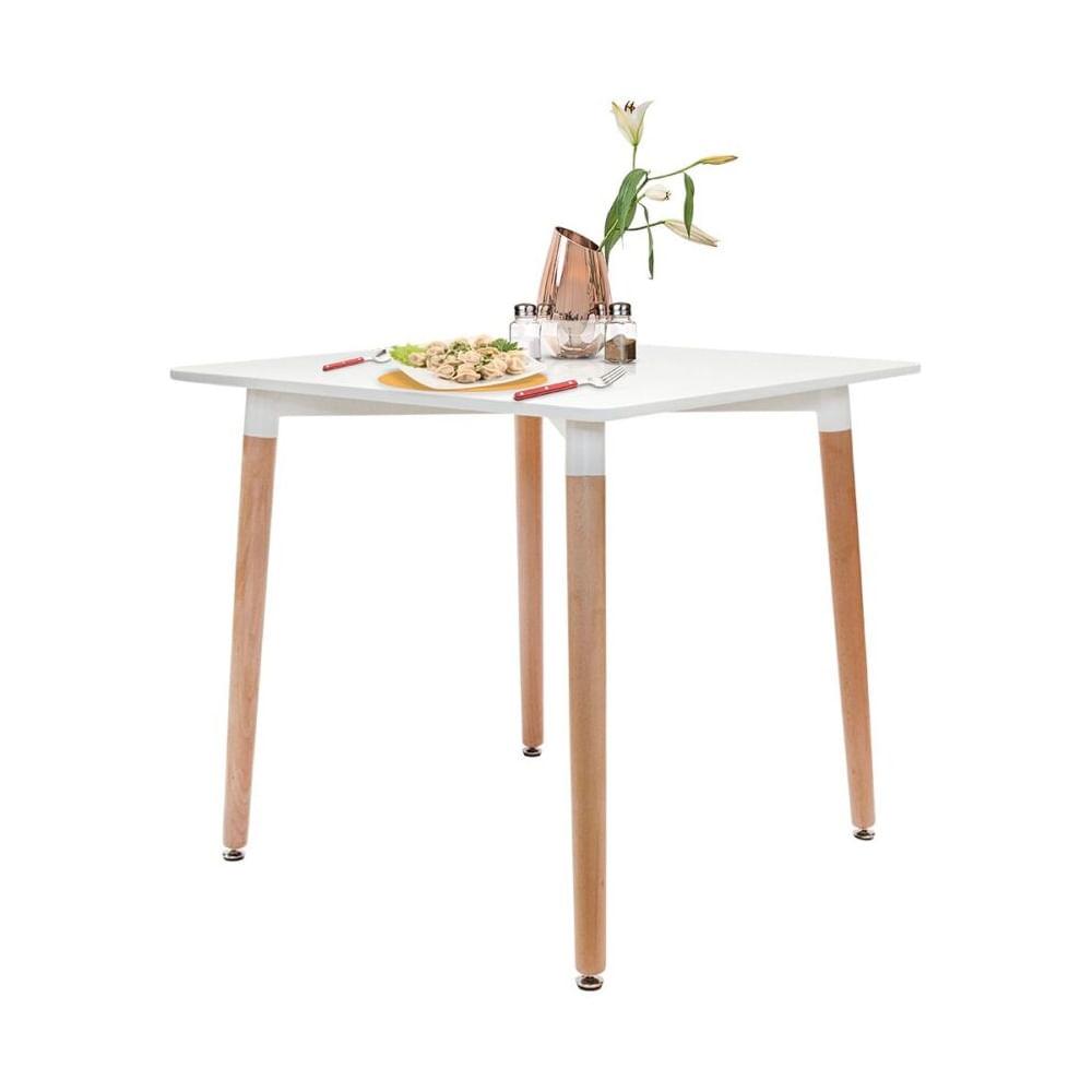 Mesa de Comedor Cuadrada Square 80 x 80  Color Blanco Ofideas