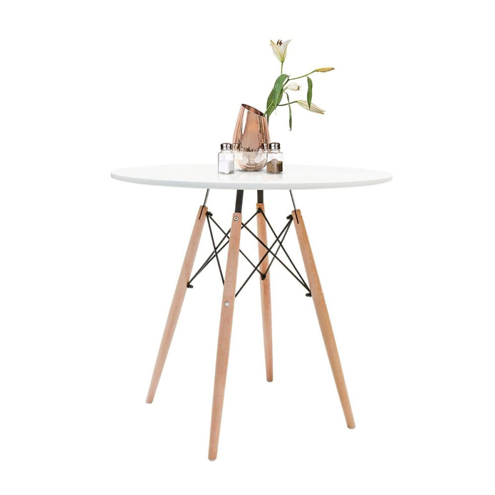 Mesa de Comedor Circular Eames 80 Cm Mdf Color Blanco Ofideas