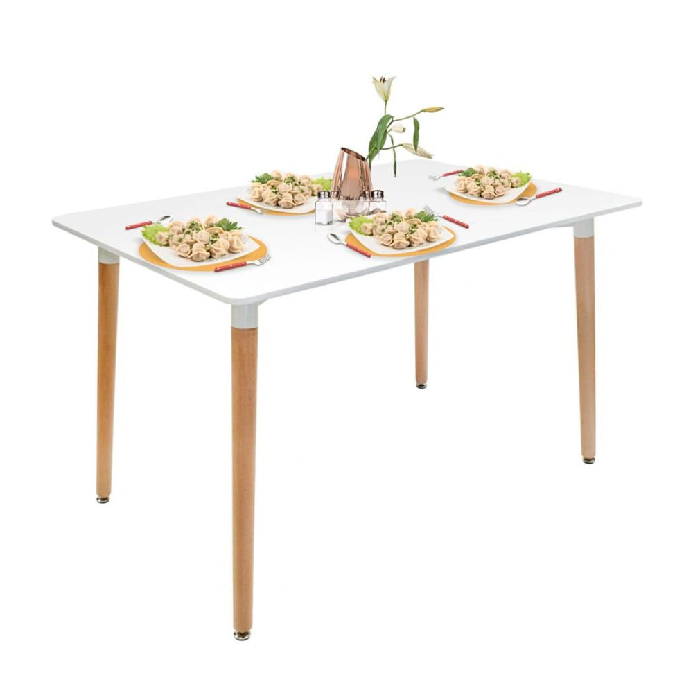 Mesa de Comedor Luigi 120x80 Mdf 4 Personas Color Blanco Ofideas