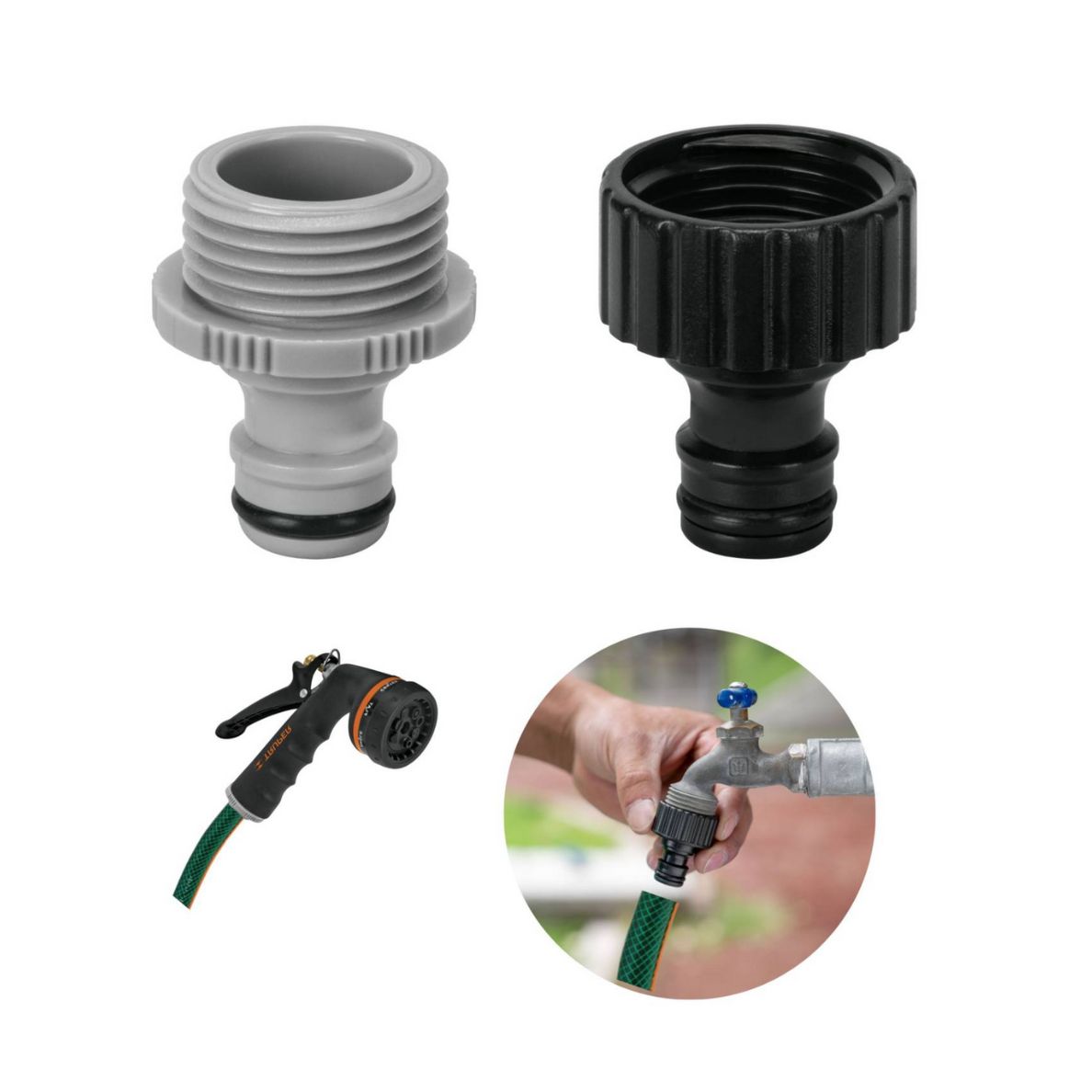 Conector click macho y hembra de 19 mm, truper