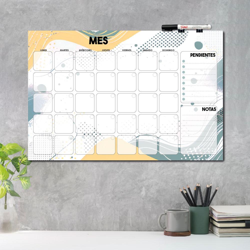 PLANNER DE ACRÍLICO TABLÚ 60X40 PARA HOMBRES MES PENDIENTES Y NOTAS DISEÑO 2