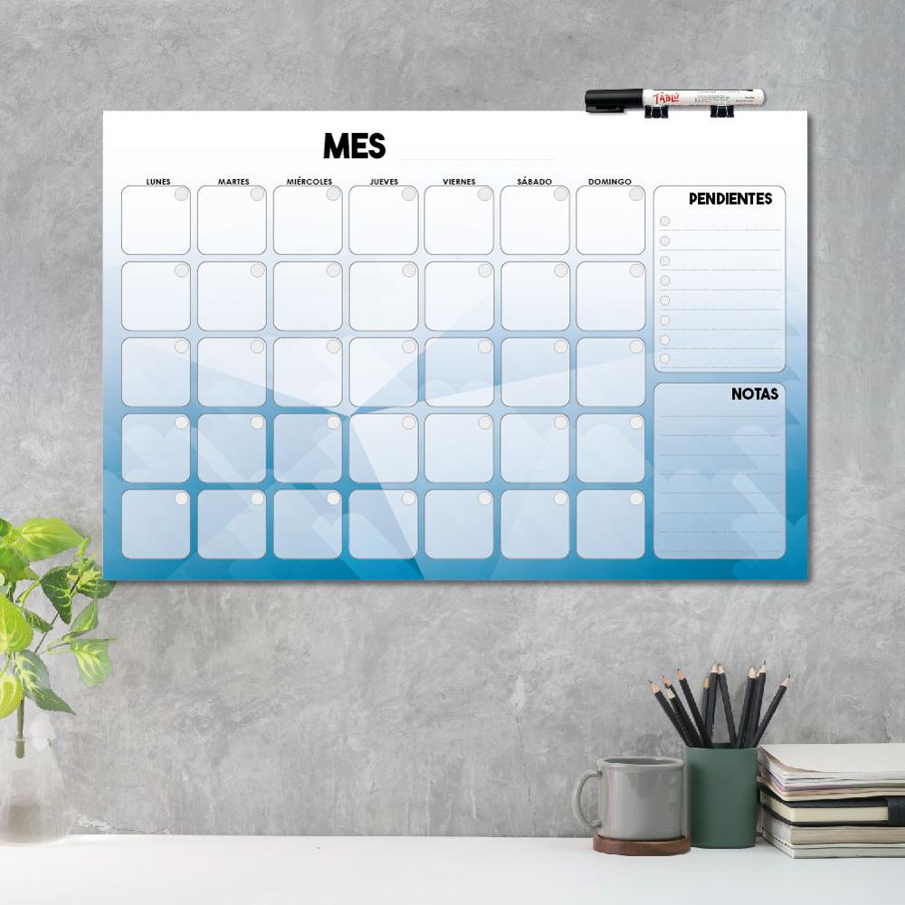 PLANNER DE ACRÍLICO TABLÚ 60X40 PARA HOMBRES MES PENDIENTES Y NOTAS DISEÑO 4