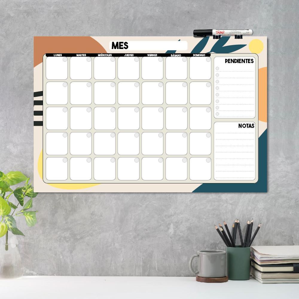PLANNER DE ACRÍLICO TABLÚ 60X40 PARA HOMBRES MES PENDIENTES Y NOTAS DISEÑO 5